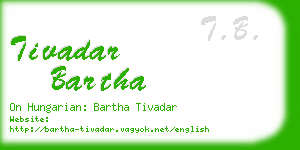 tivadar bartha business card